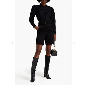 BA&SH Polette Cotton Blouse / Size 4 / Black Victorian Lace